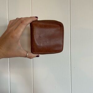 Brown Leather Zip Wallet -  Accessories